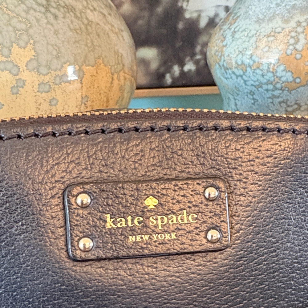 kate spade Black Pebbled Leather Crossbody with Gold Logo Plate - Picture 2 of 7